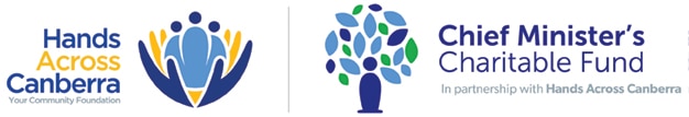 Hands Across Canberra Logo and Chief Minister's Charitable Fund Logo